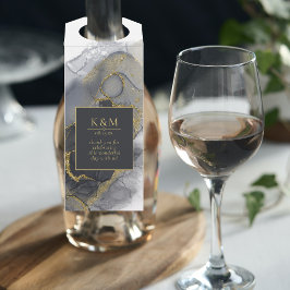 ムーディインク炭金ゴールド抽象芸術ID988 ボトルネックタグ