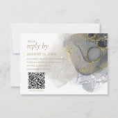 ムーディインク炭金ゴールド抽象芸術ID988 出欠カード (裏面)