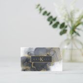 ムーディインク炭金ゴールド抽象芸術ID988 名刺 (スタンド正面)