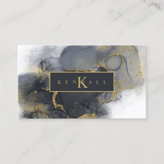 ムーディインク炭金ゴールド抽象芸術ID988 名刺 (正面)