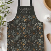 ムーディウィンターボタニカルキッパーソナライズされたチン エプロン