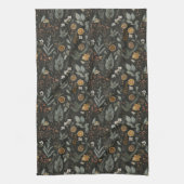 ムーディウィンターボタニカルクリスマスホリデー キッチンタオル (縦)