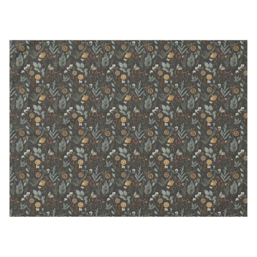 ムーディウィンターボタニカルクリスマスホリデー テーブルクロス (正面(横))