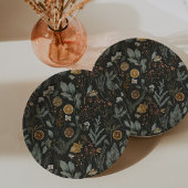 ムーディウィンターボタニカルクリスマスホリデー ペーパープレート