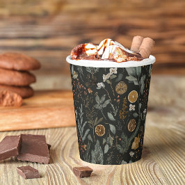 ムーディウィンターボタニカルクリスマスホリデー 紙コップ