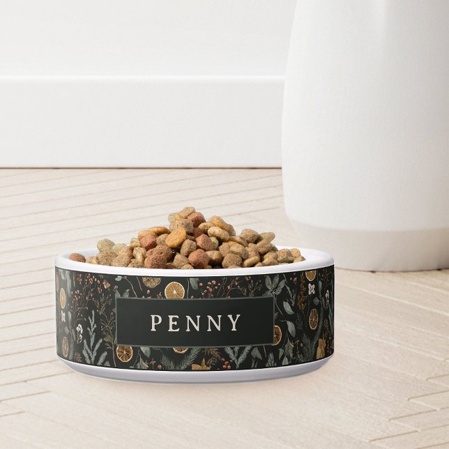 ムーディウィンターボタニカルパタパーソナライズされたーン ボウル (クリエイターアップロード済み)