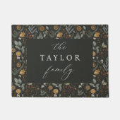 ムーディウィンターボタニカルパーソナライズされた ドアマット (正面)