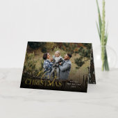 ムーディウィンター植物水平写真折り畳み 箔シーズンカード (正面)