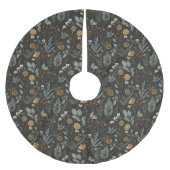 ムーディウインターボタニカルパターン ブラッシュドポリエステルツリースカート (正面)