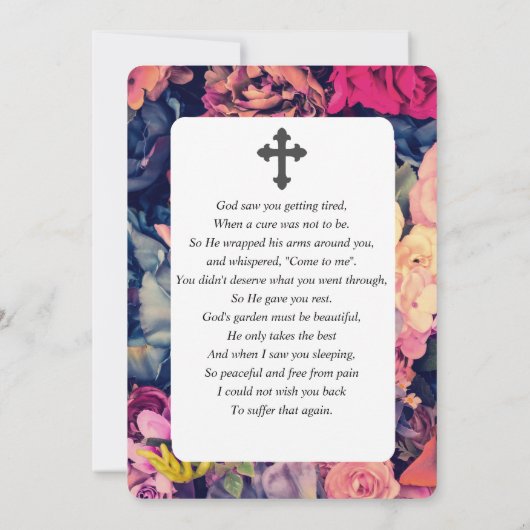 ムーディウォータカラー悔やみや弔慰葬儀祈りの言葉カード サンキューカード (裏面)