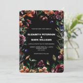 ムーディウォータカラー花模様フレーム結婚式招待状 (スタンド正面)