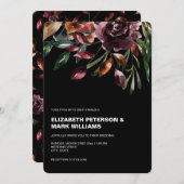 ムーディウォータカラー花模様結婚式招待状 (正面/裏面)