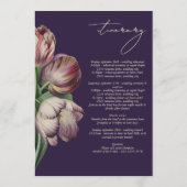 ムーディウォーターカラーパープルチューリップ結婚の旅程 プログラム (裏面)