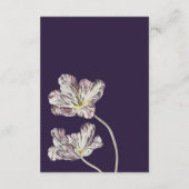 ムーディウォーターカラーパープルチューリップ結婚ズ エンクロージャーカード (裏面)