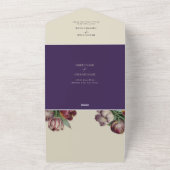 ムーディウォーターカラーパープルチューリップ結婚ズ オールインワン招待状 (外側)