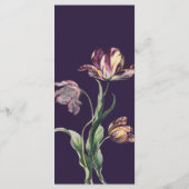 ムーディウォーターカラーパープルチューリップ結婚ズ メニュー (裏面)