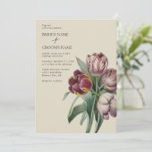 ムーディウォーターカラーパープルチューリップ結婚ズ 招待状 (スタンド正面)