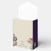ムーディウォーターカラーパープルチューリップ結婚式の引き出物 フェイバーボックス (オープン)