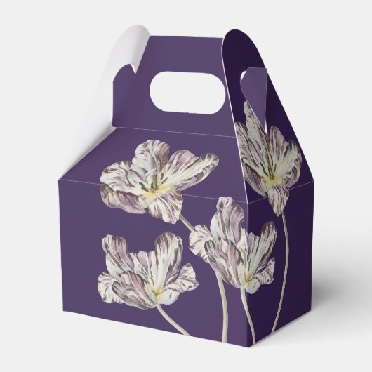 ムーディウォーターカラーパープルチューリップ結婚式の引き出物 フェイバーボックス (裏面サイド)