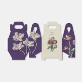 ムーディウォーターカラーパープルチューリップ結婚式の引き出物 フェイバーボックス (折り畳みなし)