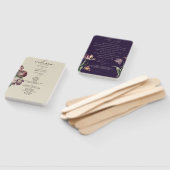 ムーディウォーターカラーパープルチューリップ結婚式 プログラム ハンドファン (組立なし)