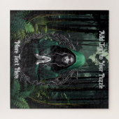 ムーディウッズの神秘的なグリーン祈姿 ジグソーパズル (横)