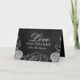 ムーディエレガンスゴシックフローラ結婚水彩のTh サンキューカード