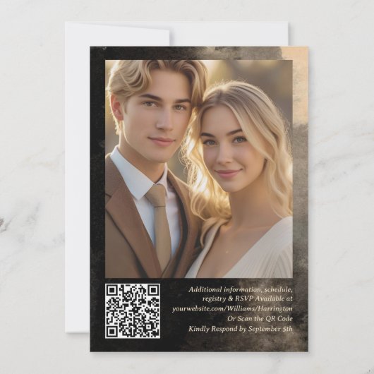 ムーディエレガンス結婚式招待状テンプレートデジタル 招待状 (裏面)