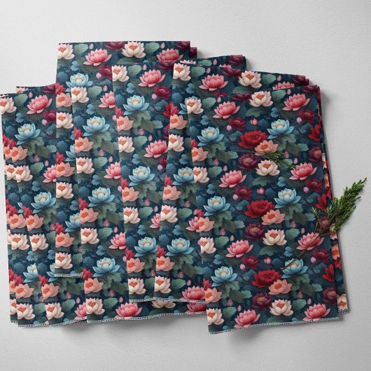 ムーディエレガントスモダンハスの花模様 ファブリック