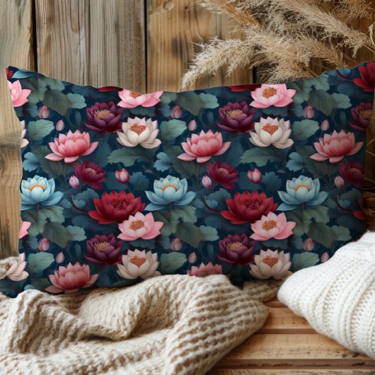 ムーディエレガントスモダンハスの花模様 枕カバー