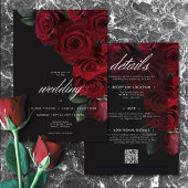 ムーディエレガントッド赤薔薇フローラ両面 招待状