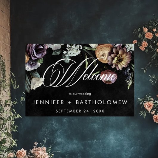 ムーディエレガントトワイライトミュートされたパステルフローラへようこそ ポスター