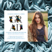 ムーディエレガントフローラ写真の卒業発表 招待状