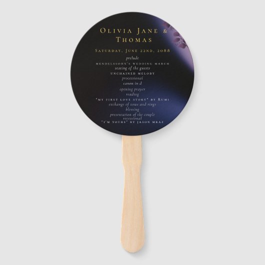 ムーディエレガントモダンー黒パープル結婚ズ ハンドファン (正面)