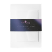 ムーディエレガントモダン・ダーク・パープル・フローラ結婚ズ 招待状ベリーバンド (正面例)