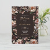 ムーディエレガントーな花の濃い結婚式招待状 招待状 (スタンド正面)
