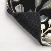 ムーディエレガントーグレー金ゴールドブラックフローラ水彩 マウスパッド (コーナー)