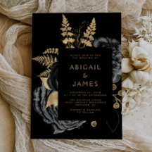 ムーディエレガントーダークフローラブラック金ゴールド結婚ズ