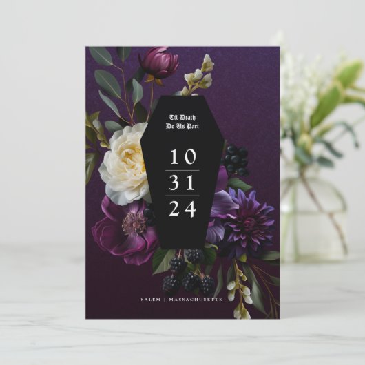 ムーディエレガントーパープルゴシックガーデン救フローラ。 招待状 (スタンド正面)