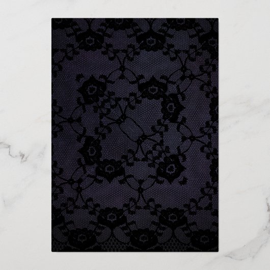 ムーディエレガントーパープルゴシックガーデン結婚フローラ 箔シーズンカード (裏面)