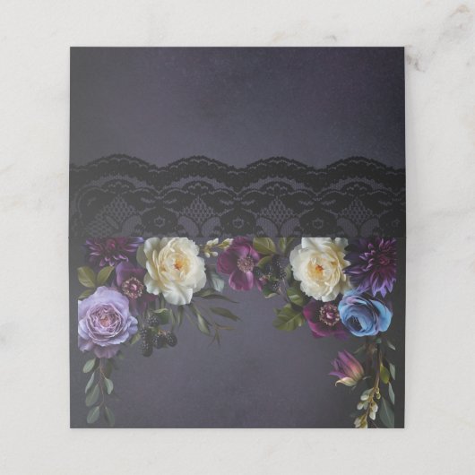 ムーディエレガントーパープルゴシックフローラ | 両面 プレイスカード (外部開封)