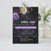 ムーディエレガントーパープルゴシック | 食事のオプション 出欠カード (スタンド正面)