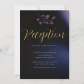 ムーディエレガントーパープルフローラのエンク結婚ロージャカード 招待状 (正面)