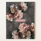 ムーディエレガントーピンクの花のヴィンテージ渦巻きカスタム型 プランナー手帳 (裏面)