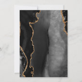 ムーディエレガントーブラックアゲート金ゴールドグリッター結婚ズ 招待状 (裏面)