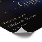 ムーディエレガントーブラックダークパープルユーカリ結婚ズ ポスター (角)