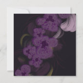 ムーディエレガントーブラックパープルオーキズブライダルシャワー 招待状 (裏面)