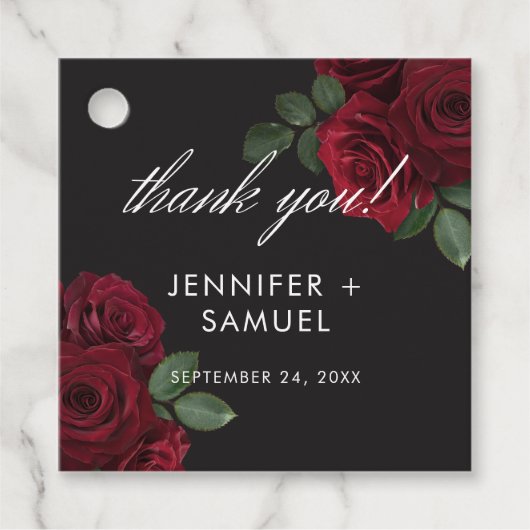 ムーディエレガントーブラッドレッドローズフローラ結婚ズ フェイバータグ (正面)