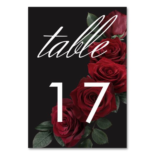 ムーディエレガントーブラッドレッドローゼスフローラ テーブルナンバー (正面)