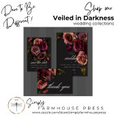 ムーディエレガントーミュートさびブルゴーニュフローラNo Dinner オールインワン招待状